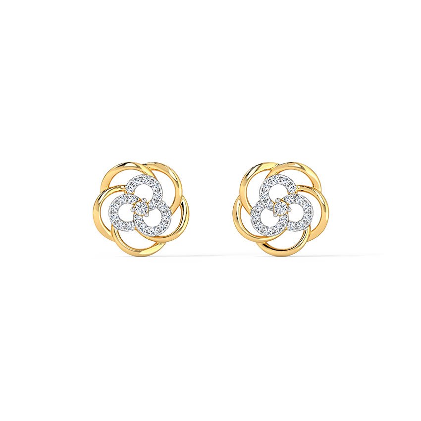 02 Floweret Cluster Diamond Stud Earrings - Knapdirect