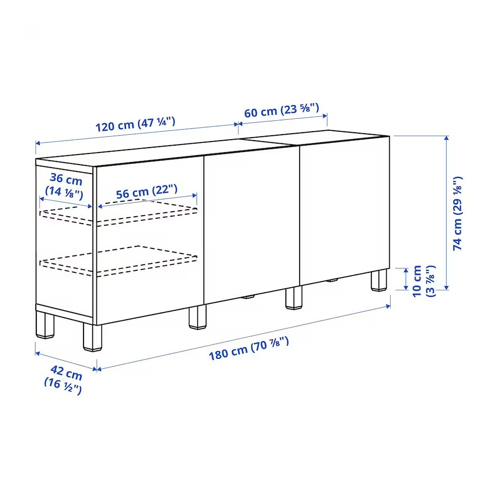 189_05 TV bench with drawers and door, black-brown - Image 5