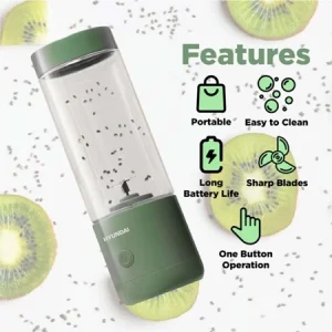 Hyundai Portable Fruit Blender Portable Extractor Blender Usb Rechargeable 4 Blades 400ml - Knapdirect