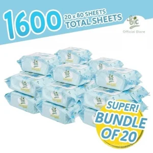 BIC BABY WET WIPES Soft, Baby & Pet Friendly (60 Cap Packets x 80 Sheets Each) - Knapdirect